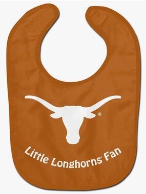 Texas Longhorns Baby Bib - Burnt Orange with White Longhorn Logo NEW